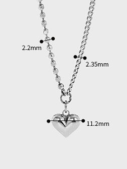 925 Sterling Silber Glatte Herz-Weinlese-Halskette