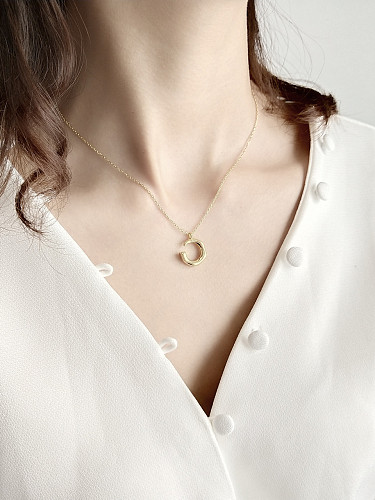 Sterling Silver irregular shape gold necklace