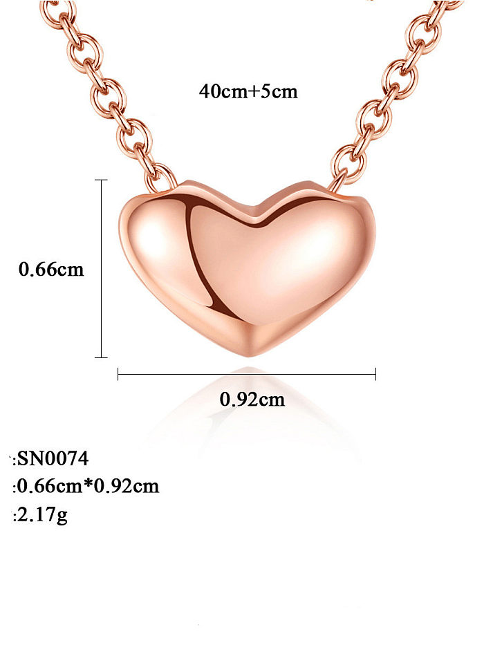 Collier pendentif coeur simple mode en argent sterling 925