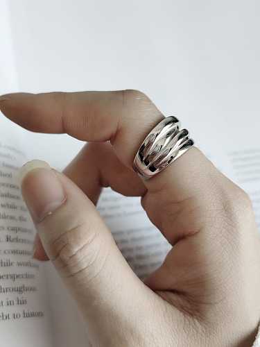 925 Sterling Silver Irregular Statement Stackable Ring