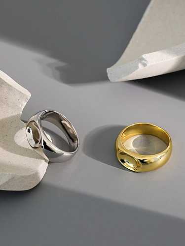 925 Sterling Silver Smooth Geometric Vintage Band Ring