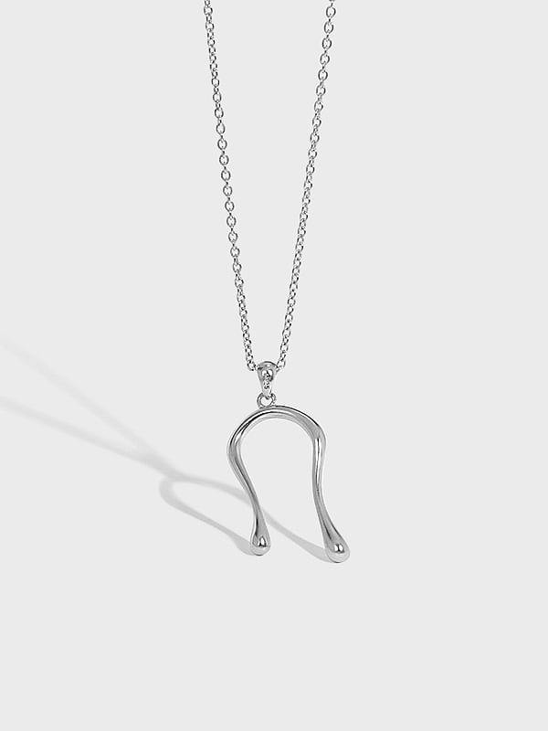 Collier minimaliste géométrique lisse en argent sterling 925