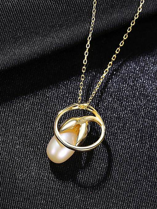 Collier minimaliste géométrique en argent sterling 925 avec perles d'eau douce