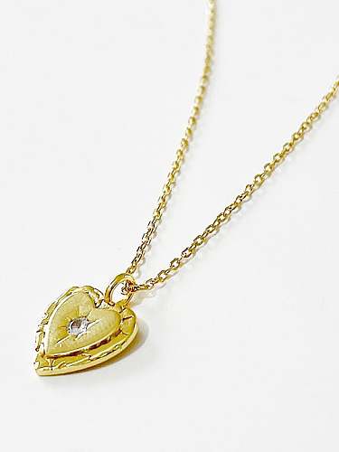 Collier minimaliste en forme de cœur avec strass en argent sterling 925