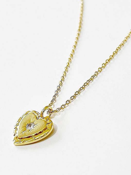 Collier minimaliste en forme de cœur avec strass en argent sterling 925