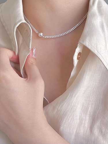 925 Sterling Silver Minimalist Hollow Chain Necklace