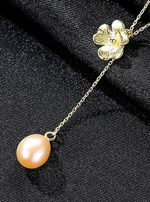 Plata de ley 925 con collares de flores simplistas chapados en oro
