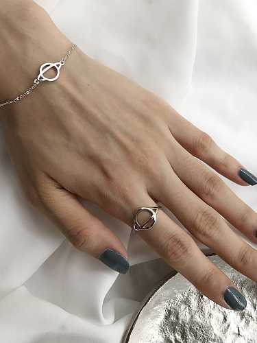 خاتم ميدي من الفضة الإسترليني عيار 925 بتصميم هندسي صغير الحجم ومجاني