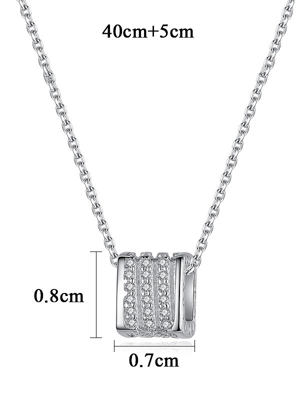 Argent sterling 925 avec colliers géométriques simplistes plaqués platine