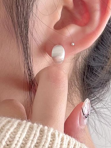 925 Sterling Silver Geometric Vintage Huggie Earring
