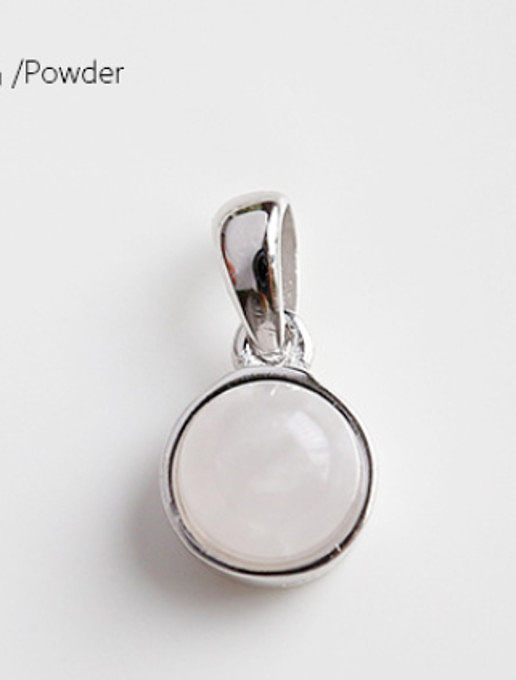 Sterling silver crystal agate geometry semi-precious stones pendant
