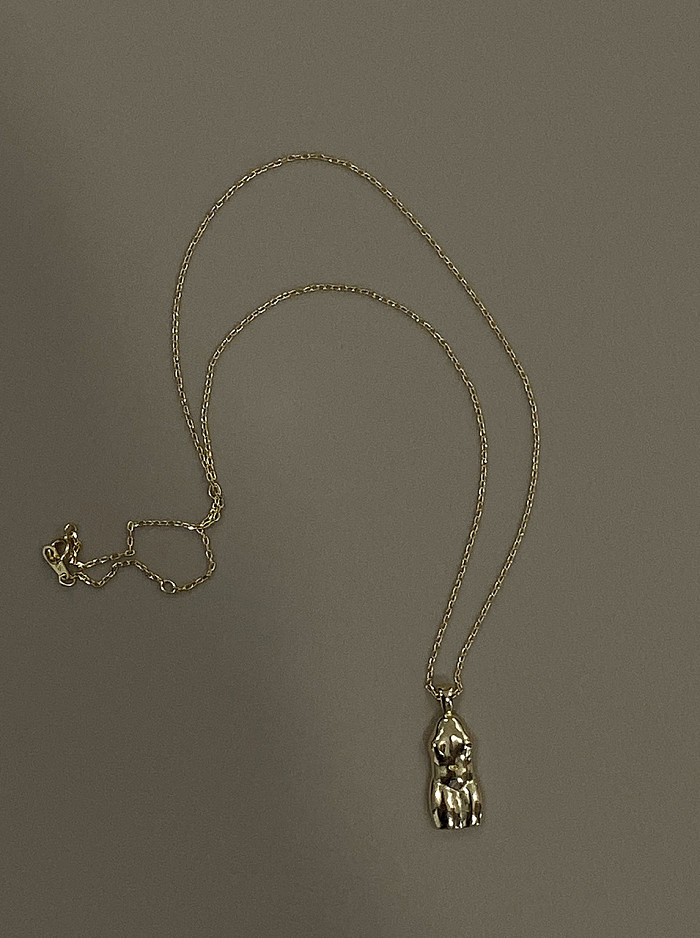 925er Sterlingsilber mit vergoldeten, vereinfachten, unregelmäßigen Halsketten