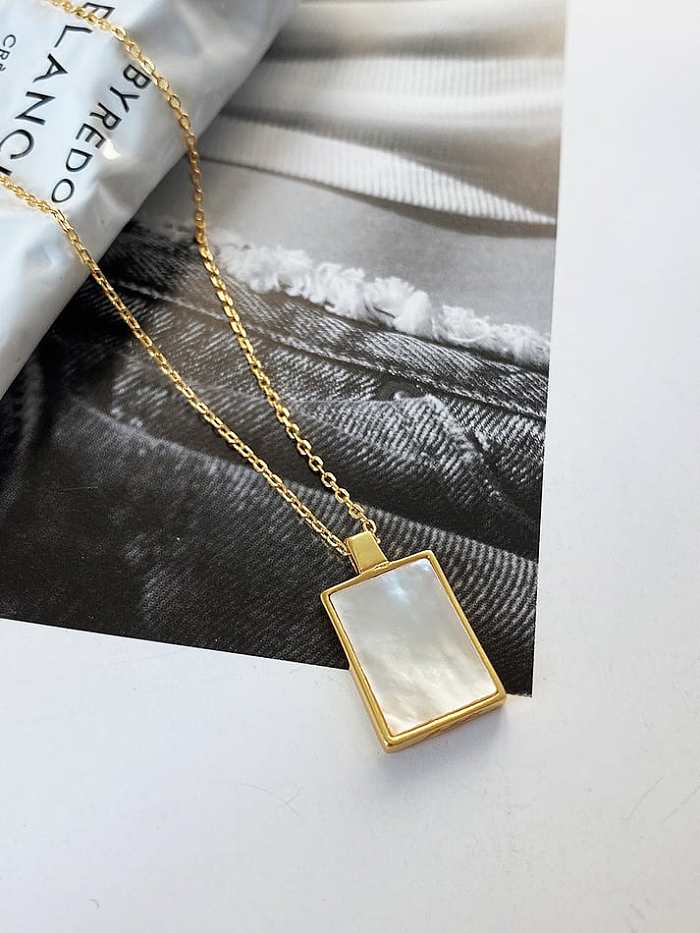 925 Sterling Silver Acrylic Geometric Minimalist Necklace