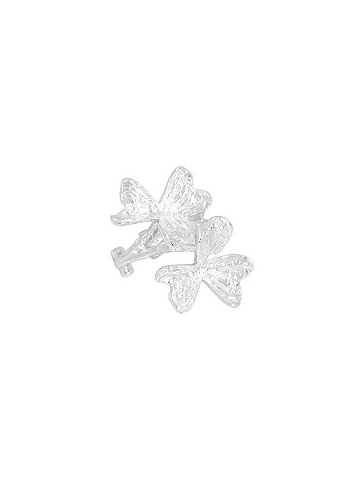 Boucle d'oreille unique fleur vintage en argent sterling 925 [Simple]