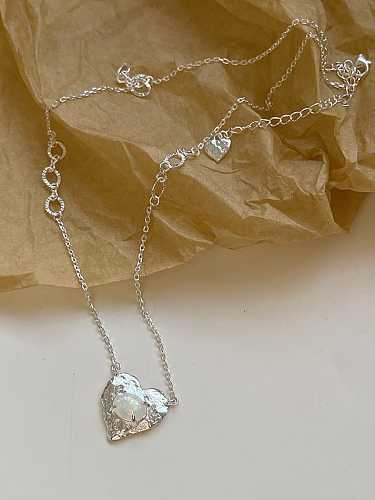 925 Sterling Silver Heart Minimalist Bead Chain Necklace