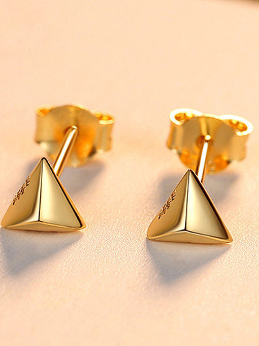 Boucles d'oreilles en argent sterling 925 avec triangle solide brillant