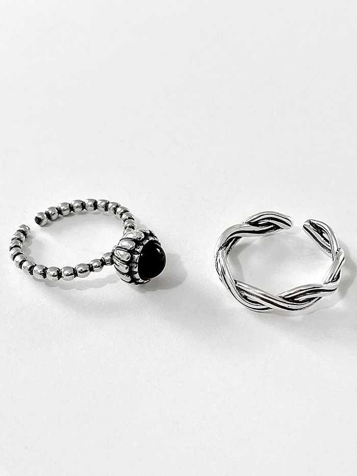 925 Sterling Silver Triangle Vintage Band Ring