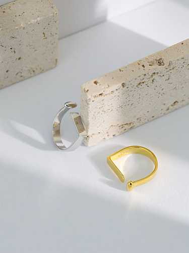925 Sterling Silver Smooth Geometric rectangle Minimalist Band Ring