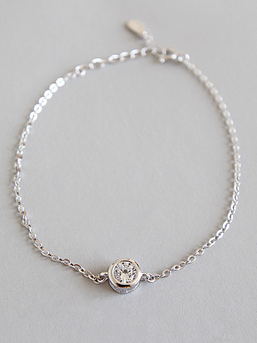 925er Sterlingsilber mit platinierten klassischen Zirkonia-Armbändern