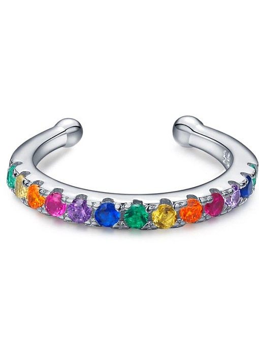 925 Sterling Silver Cubic Zirconia Irregular Minimalist Single Earring(Single-Only One)