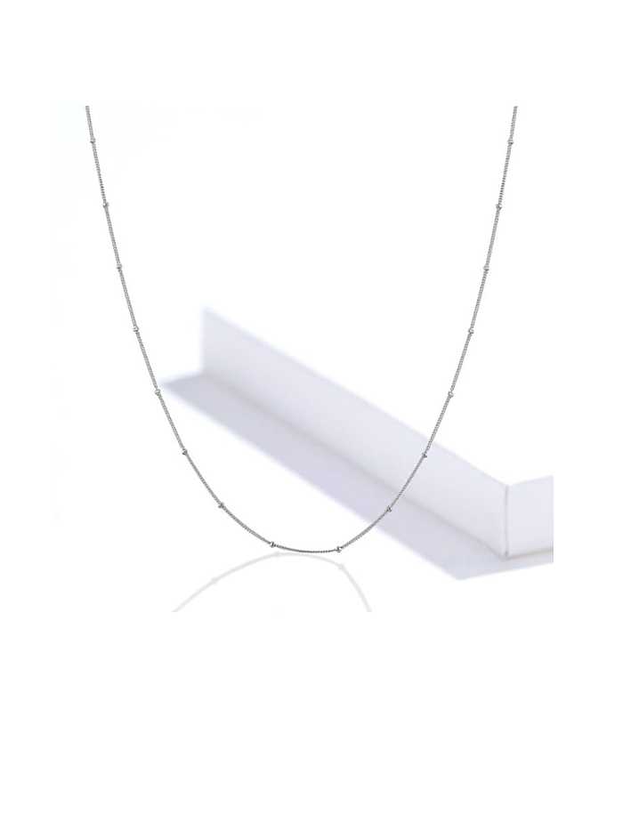 925er Sterlingsilber mit weißvergoldeten minimalistischen Halsketten