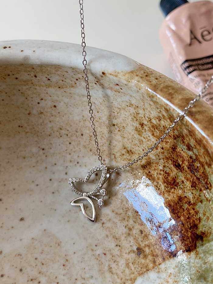925 Sterling Silver Butterfly Dainty Necklace