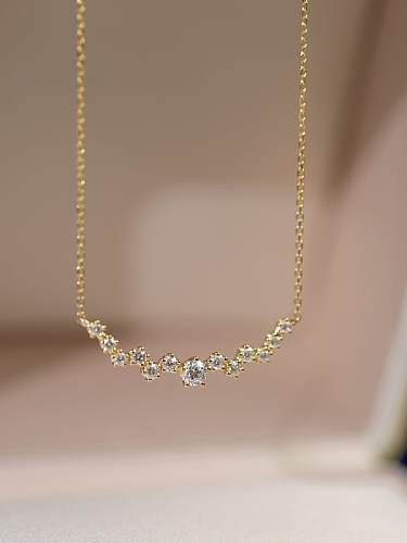 925 Sterling Silver Cubic Zirconia Geometric Dainty Necklace