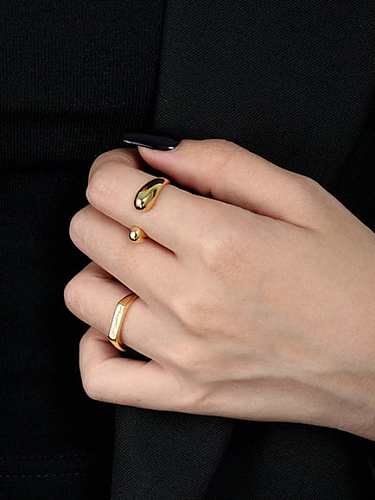 925 Sterling Silver Water Drop Minimalist Band Ring