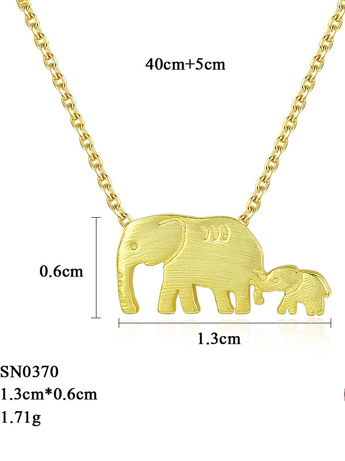 Sterling silver animal cute elephant necklace