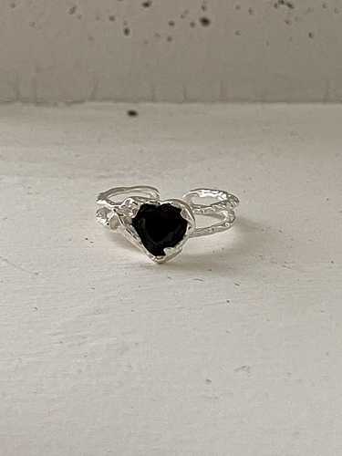 925 Sterling Silver Cubic Zirconia Heart Vintage Stackable Ring