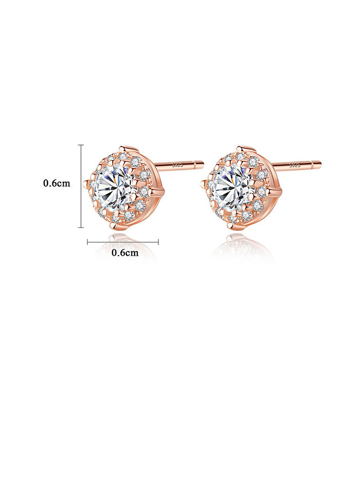 Brincos geométricos simplistas em prata esterlina 925 banhados a ouro rosa