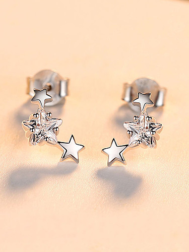 Boucles d'oreilles en argent sterling 925 avec une jolie étoile plaquée or 18 carats