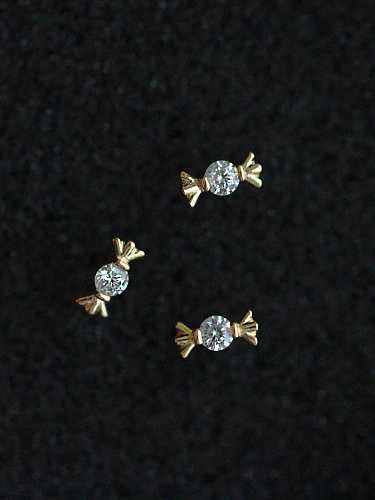 925 Sterling Silver Cubic Zirconia Candy Dainty Stud Earring