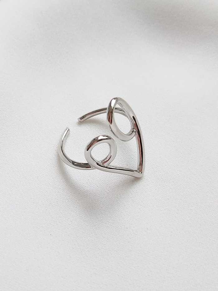 925 Sterling Silber hohler geometrischer minimalistischer Midi-Ring in freier Größe