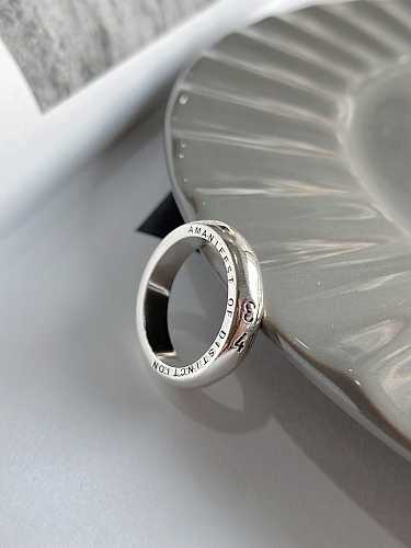 925 Sterling Silver Letter Vintage Band Ring