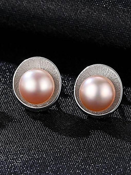 925 Sterling Silver Freshwater Pearl Multi Color Irregular Trend Stud Earring