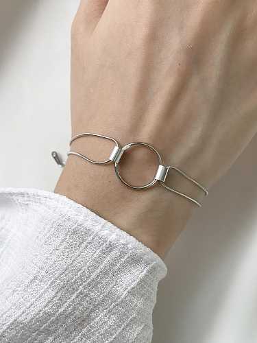 925 Sterling Silver Round Minimalist Link Bracelet