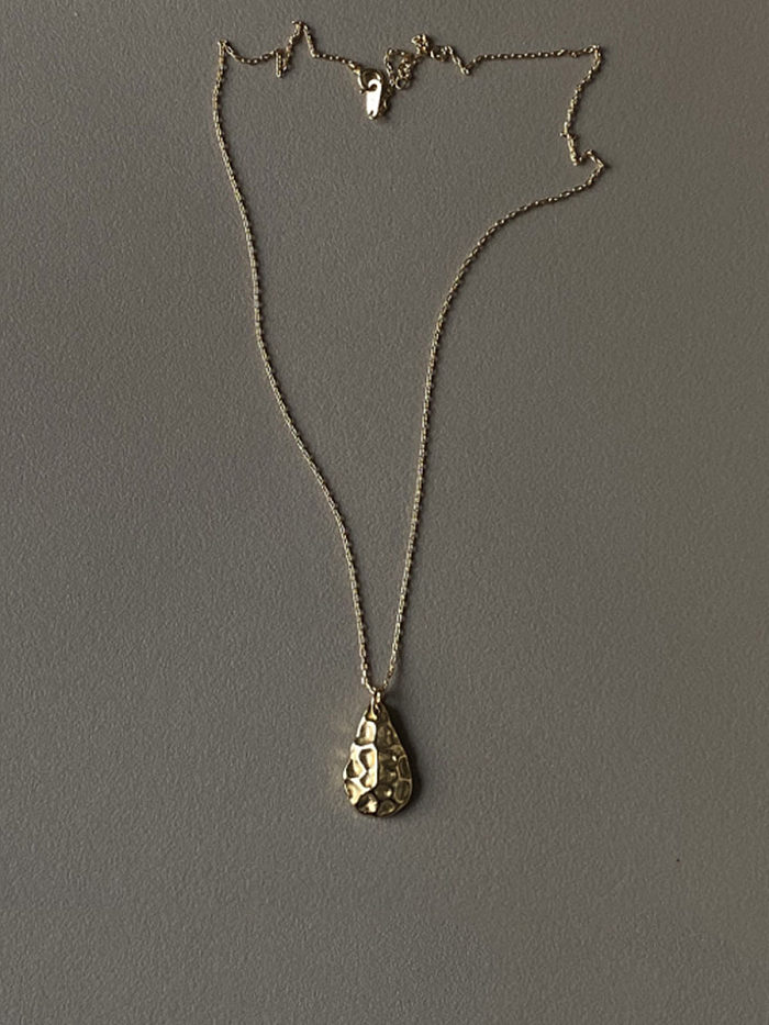 Collares de plata de ley 925 con perfil irregular simplista chapado en oro