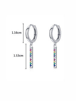 925 Sterling Silver Cubic Zirconia Geometric Minimalist Stud Earring