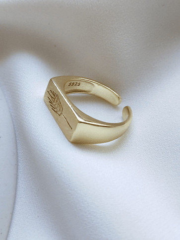 925 الفضة الاسترليني مع حلقات آذان القمح أزياء مطلية بالذهب عيار 18 قيراط