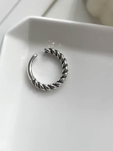 925 Sterling Silber Vintage gewebter Midi-Ring in freier Größe