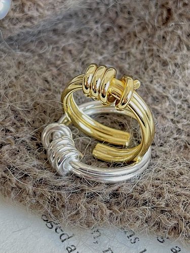 Unregelmäßiger stapelbarer Vintage-Ring aus 925er Sterlingsilber