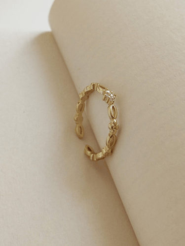 925 Sterling Silver Cubic Zirconia Geometric Minimalist Band Ring