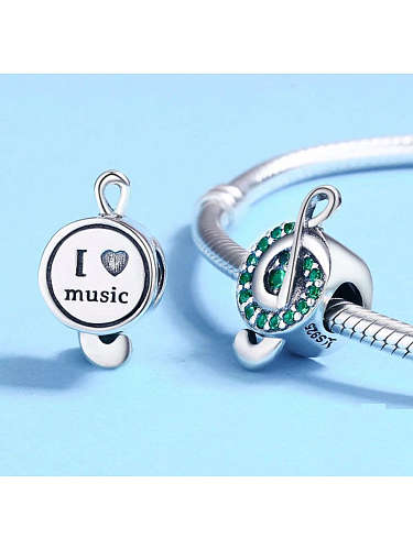 925 silver cute music symbol charms