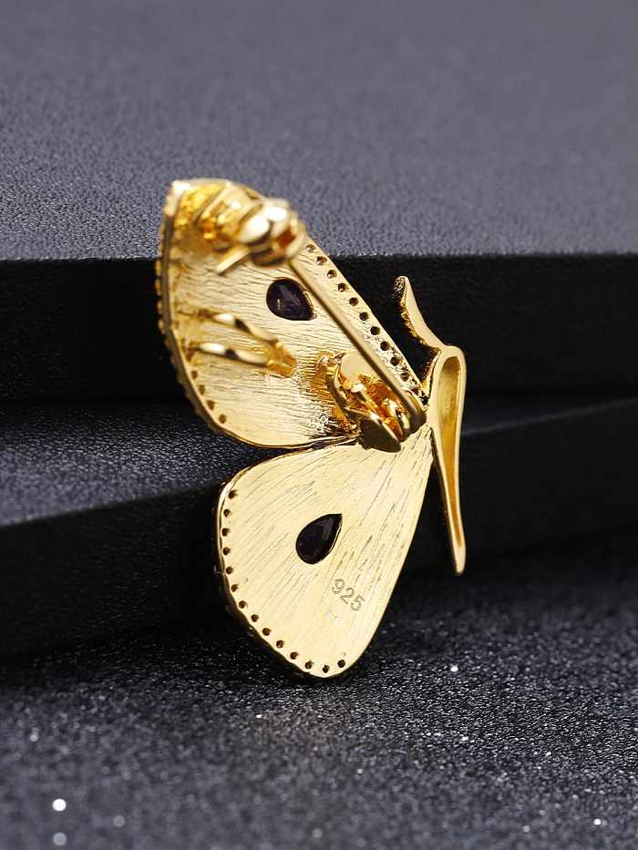 Collier vintage papillon améthyste en argent sterling 925