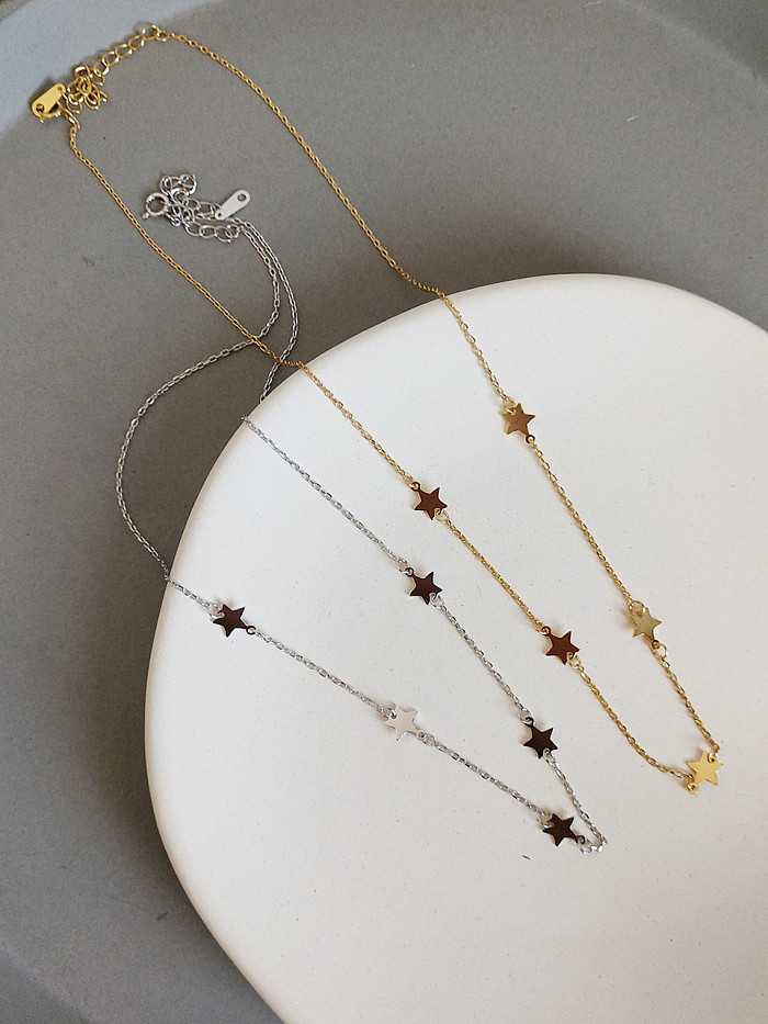 Colares de estrelas em prata esterlina 925 com folheado a ouro 18k