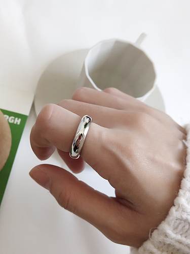 925 Sterling Silver Geometric Classic Band Ring