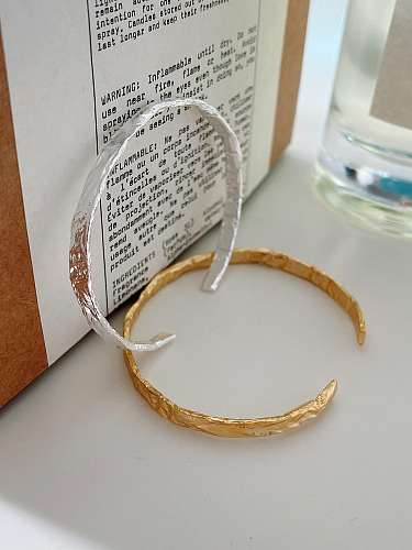 925 Sterling Silver Irregular Vintage Cuff Bangle