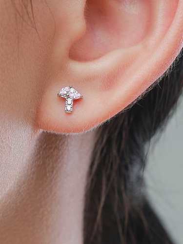 Boucles d'oreilles géométriques mignonnes en argent sterling 925 avec zircon cubique