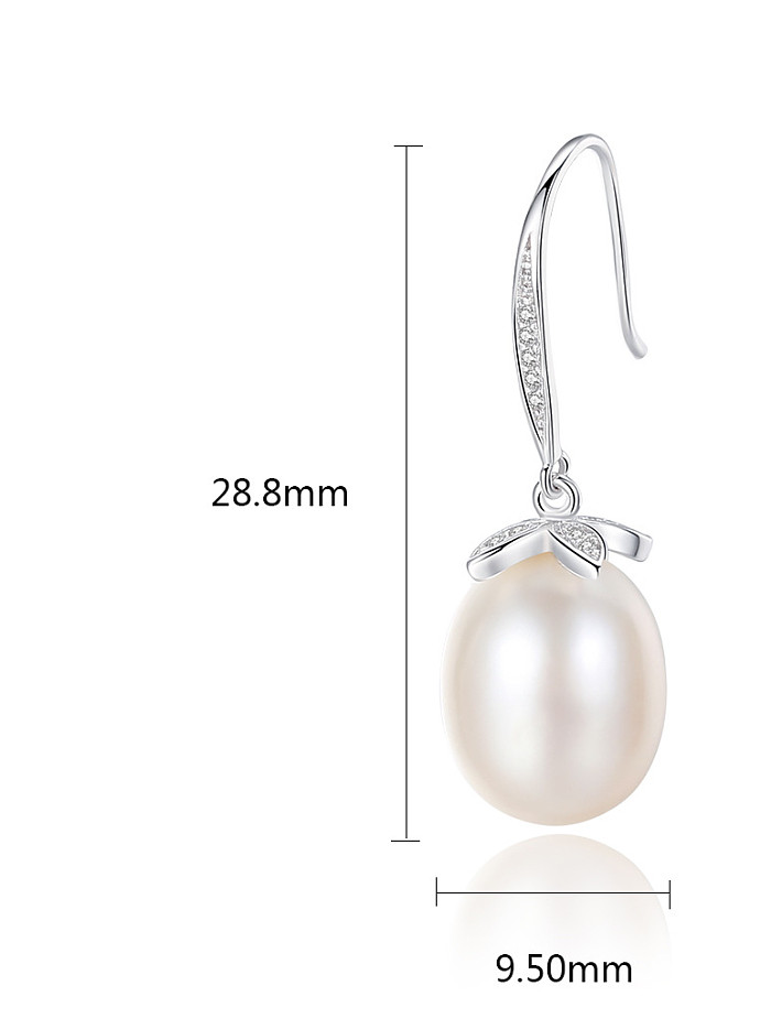 Sterling Silver Plated 18K Gold Natural Freshwater Pearl Earrings